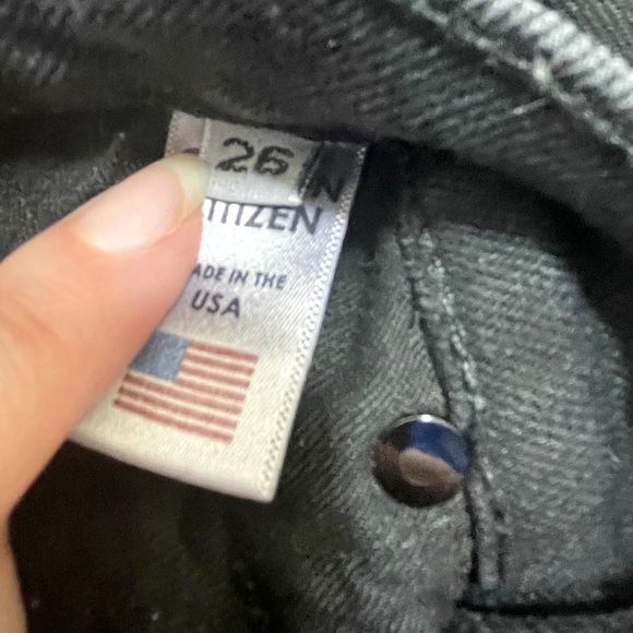COTTON CITIZEN Black‎ Fly Raw Hem Center Seam Crop Flare Stretch Jeans Size 26 - Picture 7 of 16